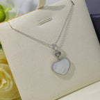 HAPPY HEART WHITE MOP NECKLACE SILVER DIAMOND 01