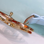 CC WOMEN'S BELT 3.0CM PINK GOLD BUCKLE LEATHER WHITE