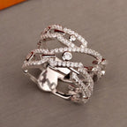 MESSIK DOUBLE ROWS RING SILVER DIAMOND