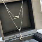 MOVE UNO 2 RANGS PAVED NECKLACE