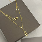 MOVE UNO 2 RANGS PAVED NECKLACE