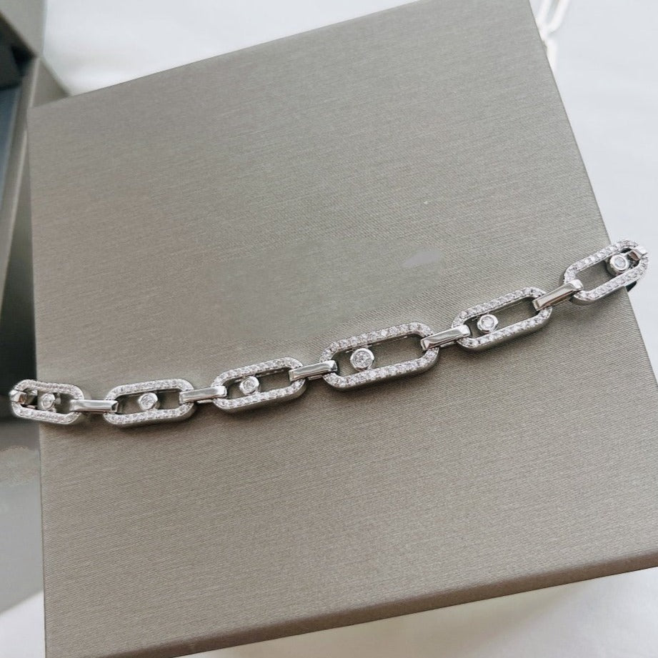 CHOKER MOVE UNO MULTI SILVER DIAMOND NECKLACE