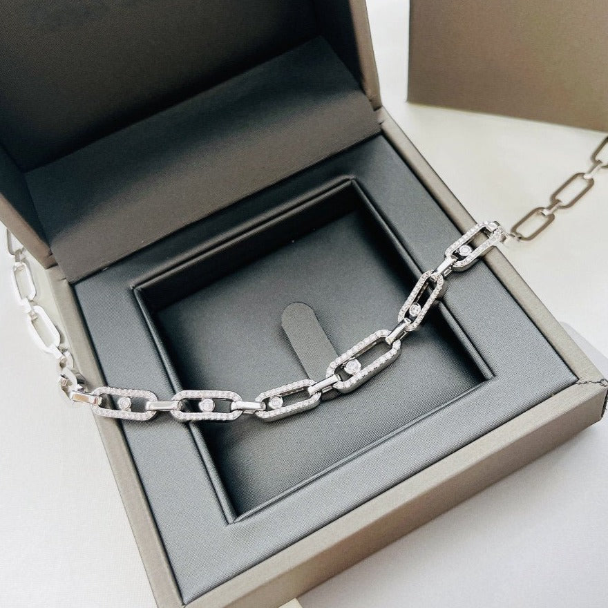 CHOKER MOVE UNO MULTI SILVER DIAMOND NECKLACE