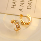 CREOLES MY TWIN 2 RANGS SILVER DIAMOND EARRINGS