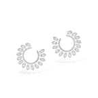 DESERT BLOOM L SILVER DIAMOND EARRINGS