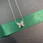 BUTTERFLY ORANGE DIAMOND PAVED NECKLACE