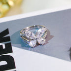 BUTTERFLY CLASSIC SILVER DIAMOND RING