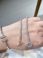 HM SILVER CHAINE D’ANCRE CLOSURE DIAMOND FINESSE BRACELET
