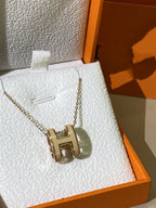 HM CLIC YELLOW ENAMEL GOLD NECKLACE