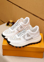 LV HIGH-END CLASSIC WHITE SUEDE MEN'S SHOES
