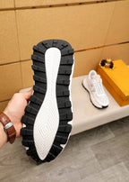 LV HIGH-END CLASSIC WHITE SUEDE MEN'S SHOES