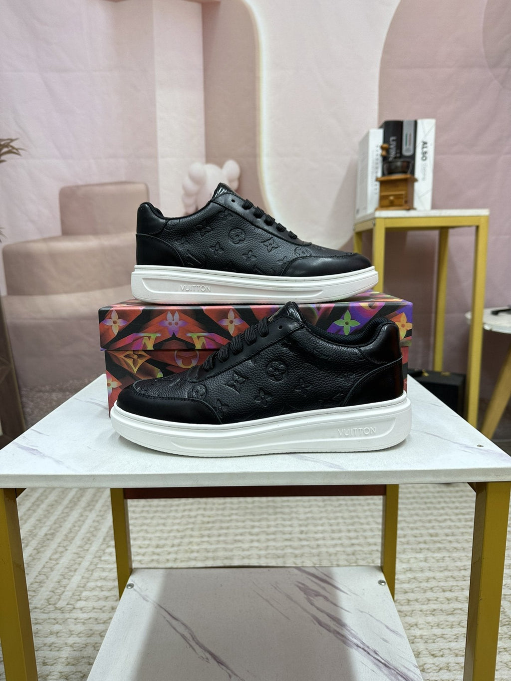 LV MENS MATCH UP SNEAKER MONOGRAM BLACK