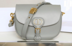 MEDIUM CD BOBBY 22CM DARK GREY CALFSKIN GOLD HARDWARE