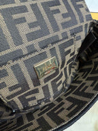 Fendi Baguette Mini FF Bag Brown Jacquard Fabric