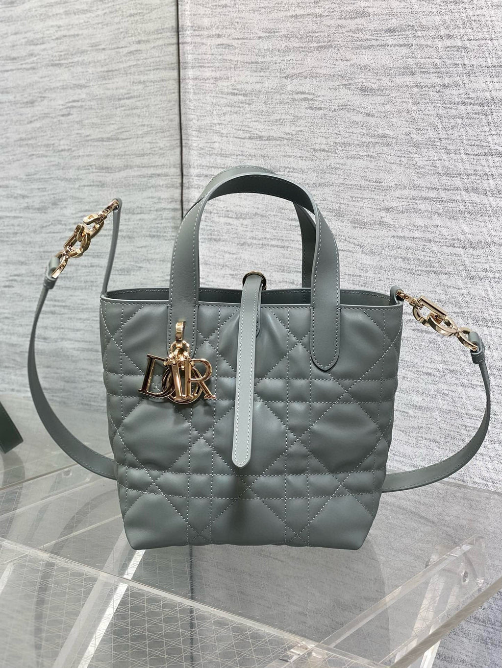 CD Small Toujours Vertical 18cm ROck Gray Calfskin