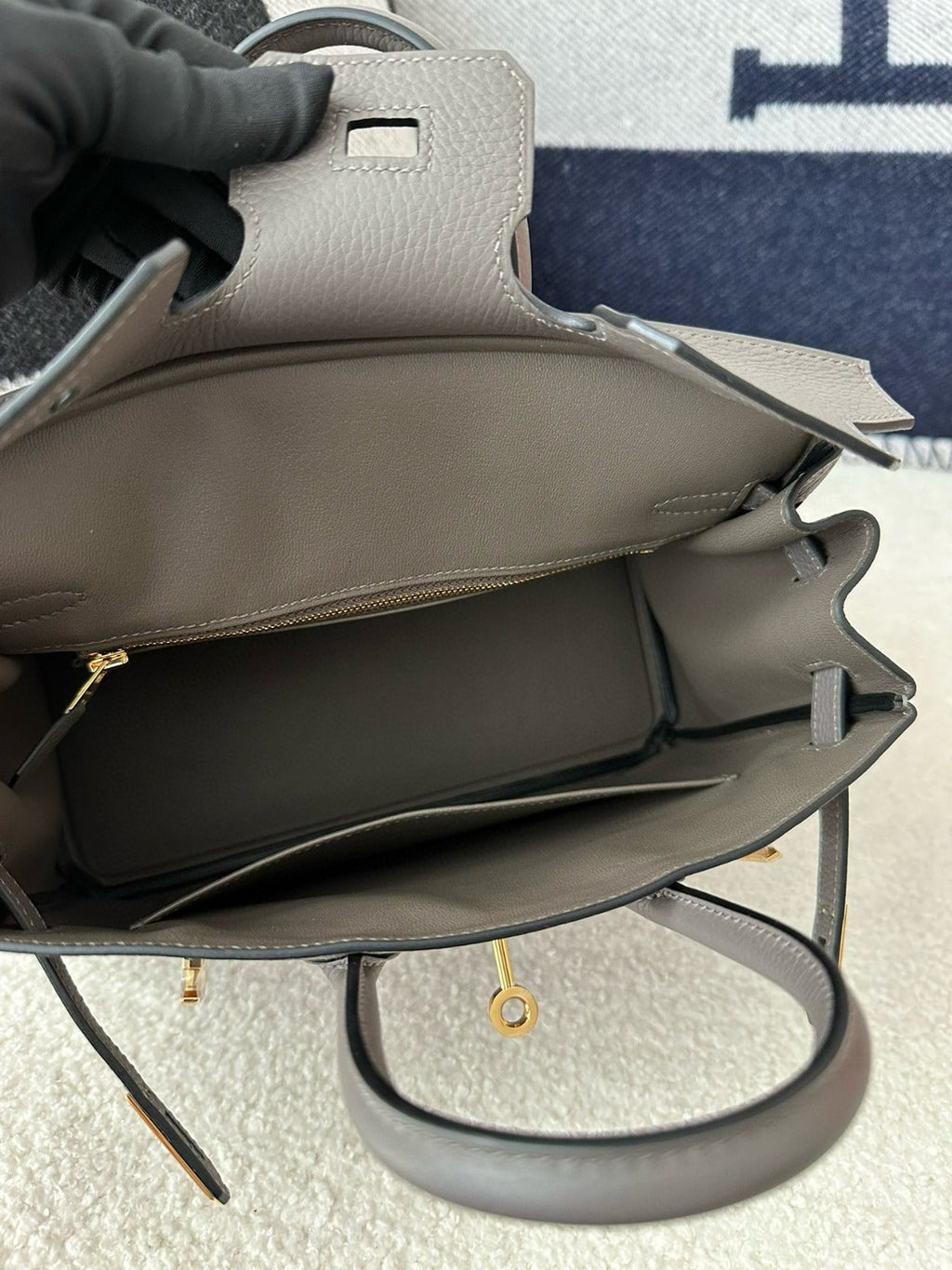 HM BIRKIN 25cm Gris Etain Togo Leather Gold Hardware
