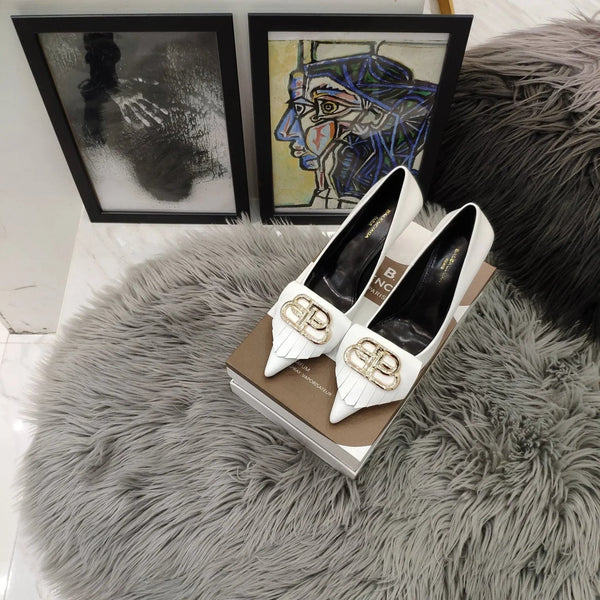 Balenciaga 26s Heel Pump 80 Double-B Cowhide 681296