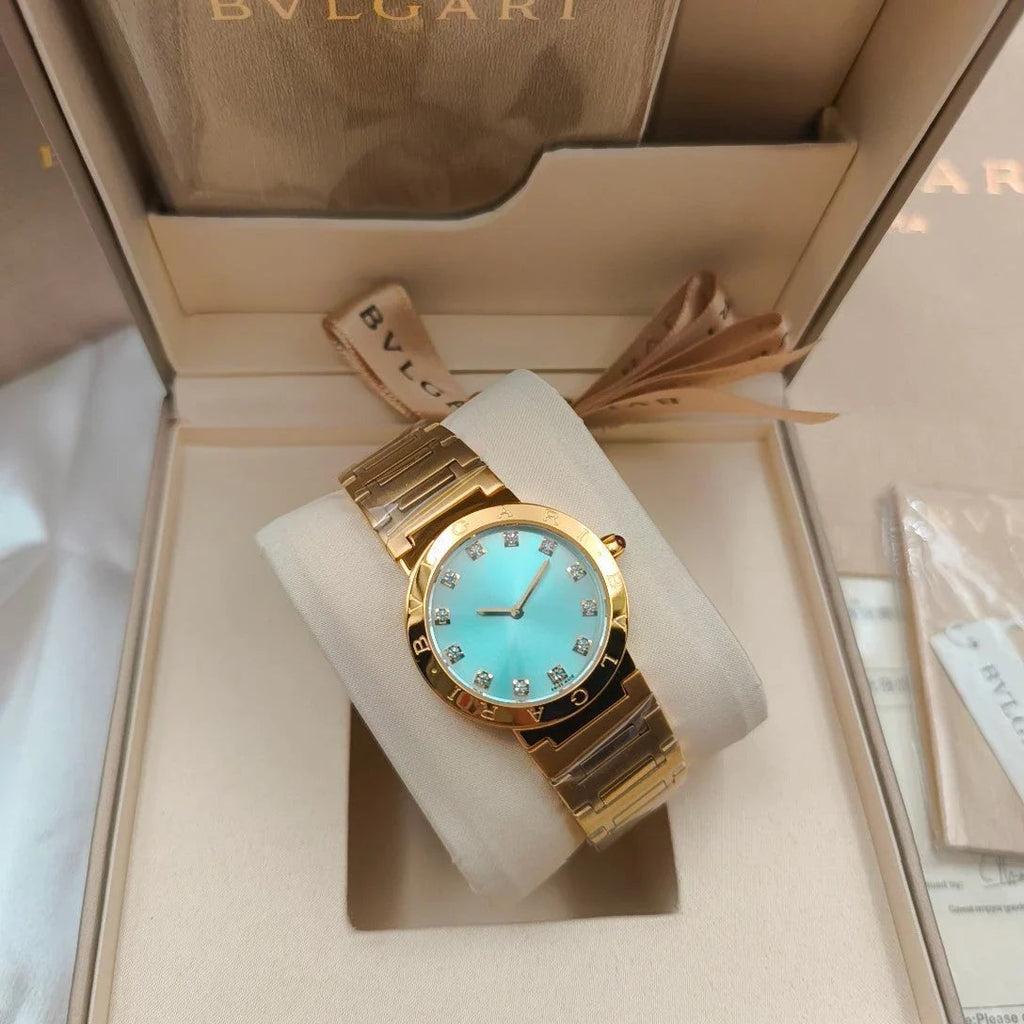 BVLGARI 33mm Diamond Numerals Gold Case