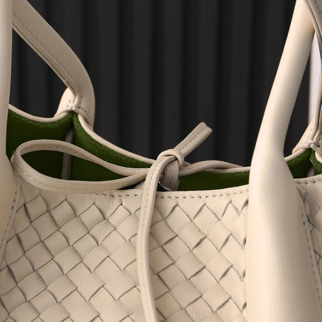 BV Pinacoteca Bag 43cm Beige Intrecciato Calfskin & Suede