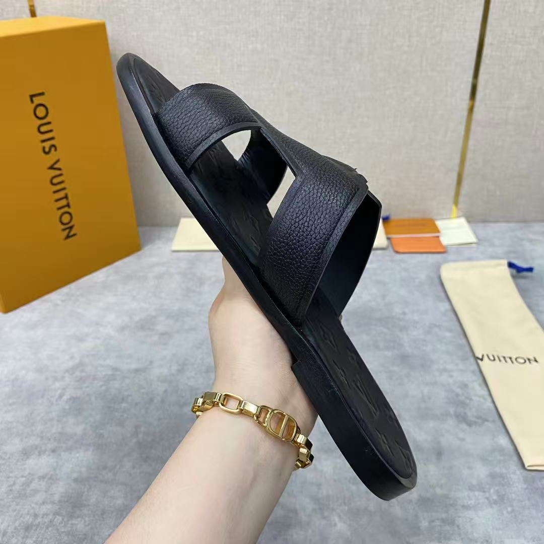 LV Oasis Mule Black Calfskin Monogram Embossed Canvas