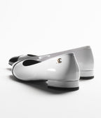 ballet flats white black patent calfskin