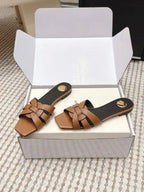 YSL 26ss Melody Stiletto Flat Slippers Calfskin