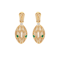 SERPENTI MALACHITE DIAMOND EARRINGS GOLD