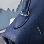 HM Kelly 42cm For Men Navy Blue Togo Leather Sliver Hardware (Need 25 days to produce)