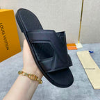 LV Oasis Mule Black Calfskin Monogram Embossed Canvas