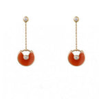 AMULETTE DROP EARRINGS CARNELIAN PINK GOLD