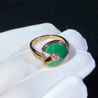 AMULETTE MALACHITE LIGHT RING PINK GOLD DIAMOND