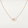 LOVE NECKLACE ROSE GOLD AND SILVER DIAMOND