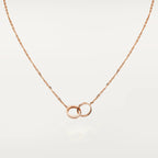 LOVE NECKLACE ROSE GOLD AND SILVER DIAMOND