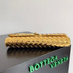 BV Long Clutch Andiamo With Handle 31cm Golden Metalic Calfskin
