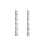 BEE LOVE SILVER DIAMOND LONG EARRINGS