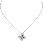 HORTENSIA NECKLACE AGATE DARK SILVER DIAMOND