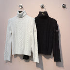Chanel 25 Cable-knit Turtleneck Sweater Cashmere 317402