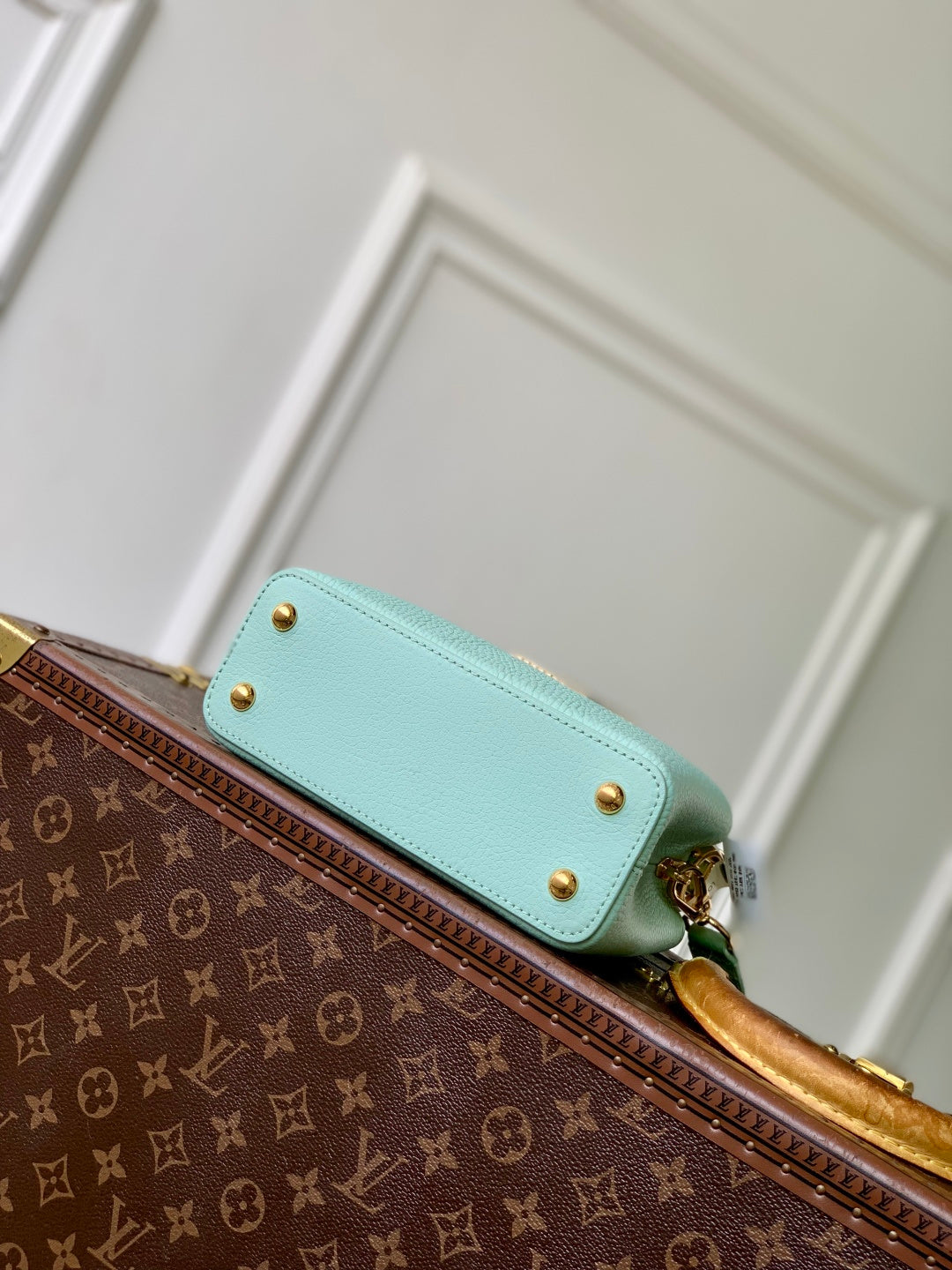 LV 2025 Capucines BB Bag Mint Green Taurillon Leather 347420