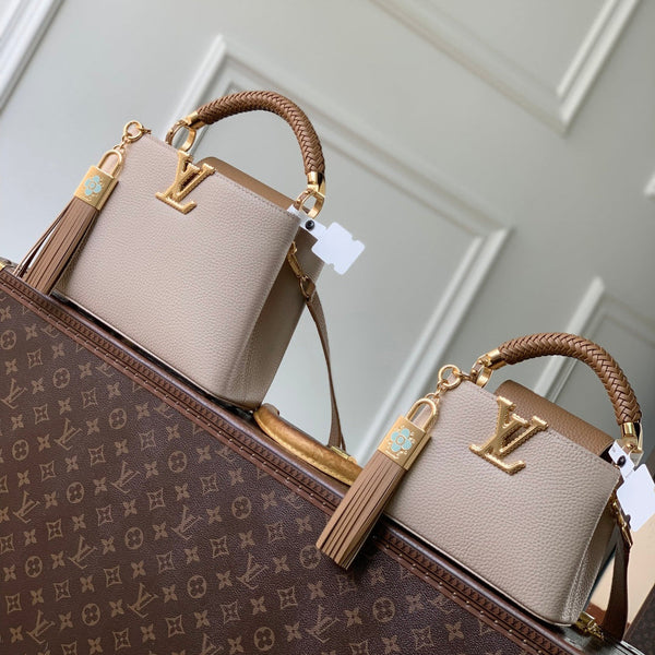 LV 2025 Capucines BB Bag Cream mix Arizona Beige Taurillon Leather 347423