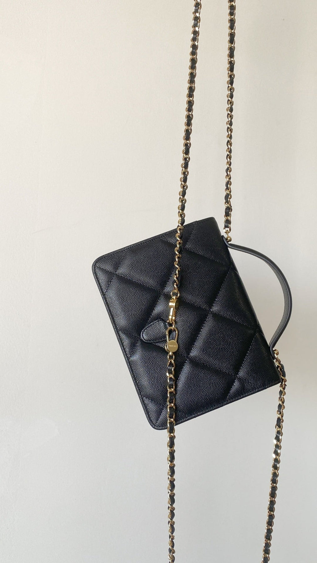 Chanel 25 Bag 18cm Black Lambskin