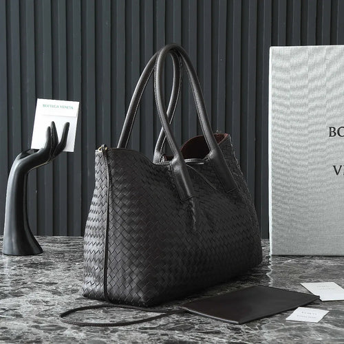 BV Pinacoteca Bag 43cm Deep Brown Intrecciato Calfskin & Suede