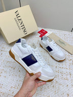 VT 25 Low Top Garavani Sneaker White Blue Cowhide 331677