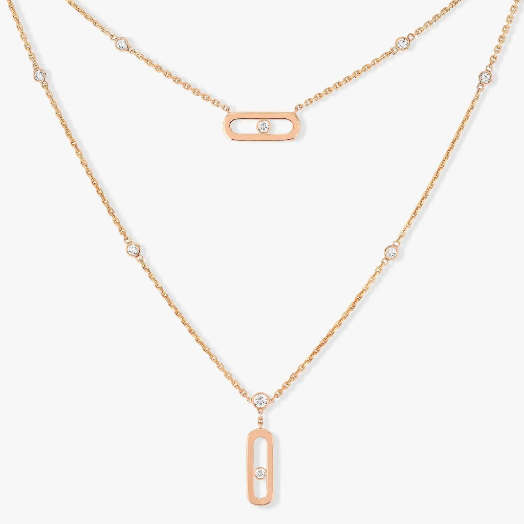 MOVE UNO 2 RANGS PAVED NECKLACE
