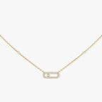 MOVE UNO PAVED SILVER DIAMOND NECKLACE