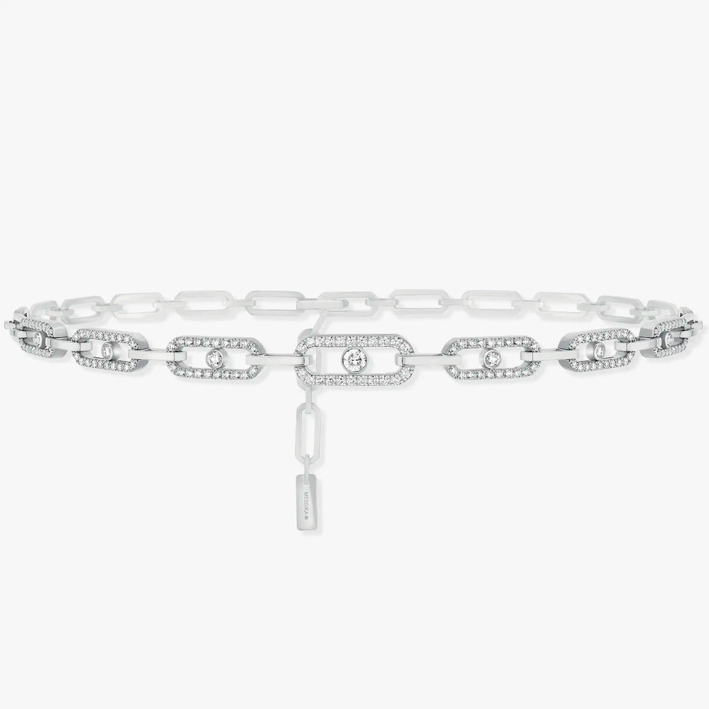 CHOKER MOVE UNO MULTI SILVER DIAMOND NECKLACE