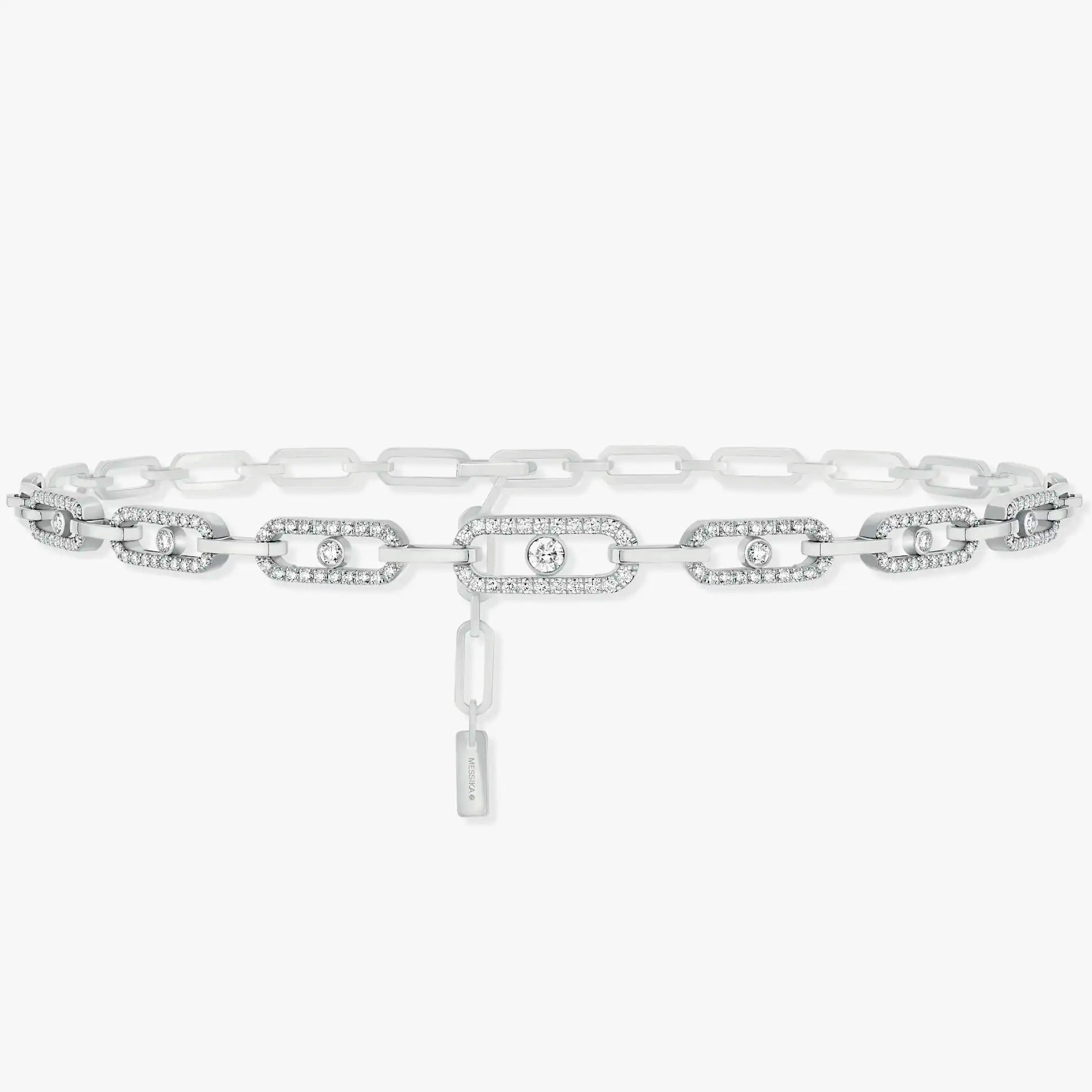 CHOKER MOVE UNO MULTI SILVER DIAMOND NECKLACE