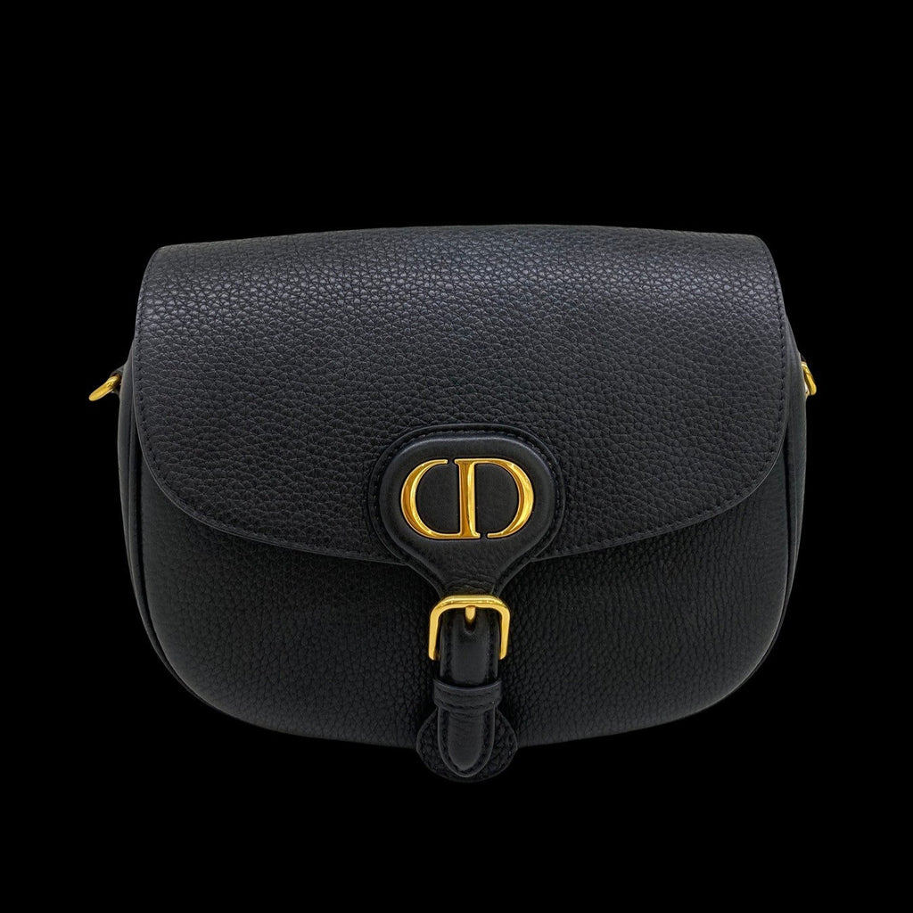 CD Medium Bobby Bag Black Calfskin Ghw