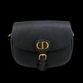CD Medium Bobby Bag Black Calfskin Ghw