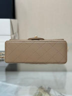 Medium Classic Flap Bag 23cm Light Beige Lambskin Gold Hardware
