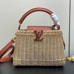 LV Capucines BB Top Handle Tan Cowhide & Rattan HW